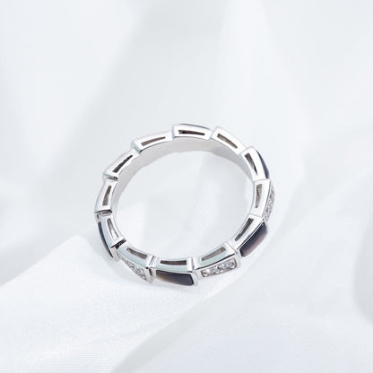 [Luxe Jewelry]SERPENTI RING SILVER  DIAMOND BLACK MOP 3MM