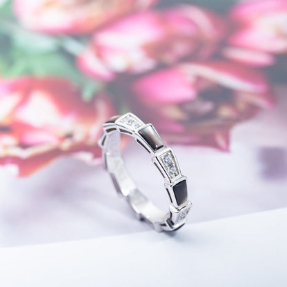 [Luxe Jewelry]SERPENTI RING SILVER  DIAMOND BLACK MOP 3MM