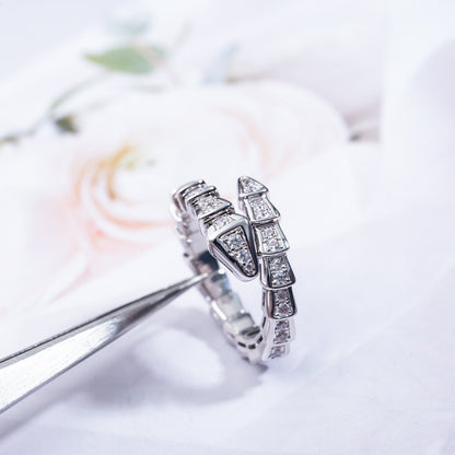 [Luxe Jewelry]SERPENTI RING SILVER DIAMOND PAVED 4MM