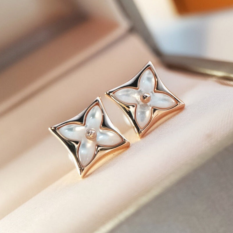 [Luxe Jewelry]STAR MOP PINK GOLD EARRINGS