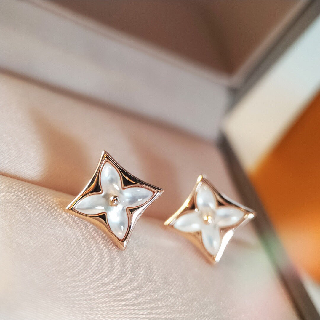 [Luxe Jewelry]STAR MOP PINK GOLD EARRINGS