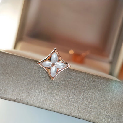 [Luxe Jewelry]STAR MOP PINK GOLD EARRINGS