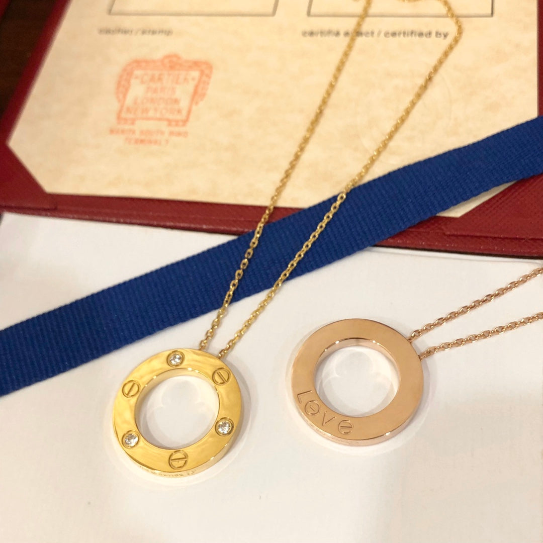[Luxe Jewelry]LOVE NECKLACE 16MM 3 DIAMONDS