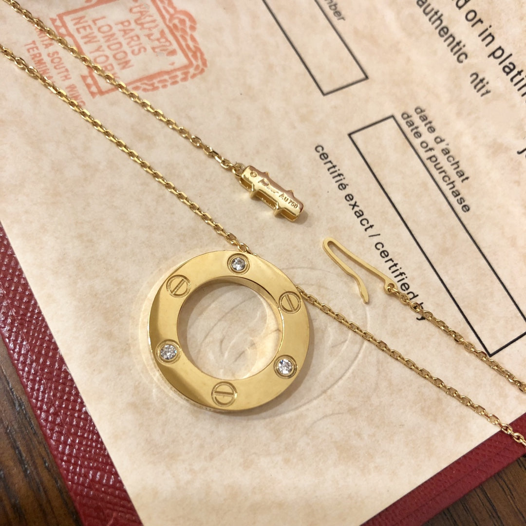 [Luxe Jewelry]LOVE NECKLACE 16MM 3 DIAMONDS