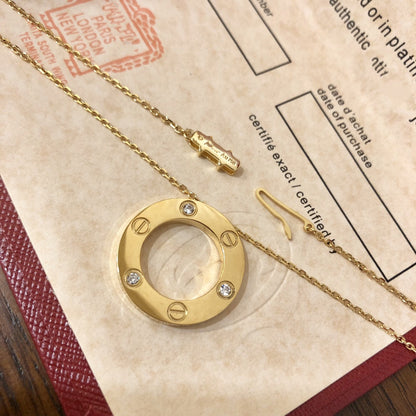 [Luxe Jewelry]LOVE NECKLACE 16MM 3 DIAMONDS