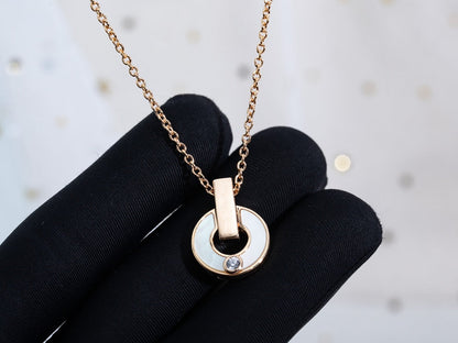 [Luxe Jewelry]GARI NECKLACE PINK GOLD MOP