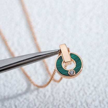 [Luxe Jewelry]GARI NECKLACE PINK GOLD MALACHITE