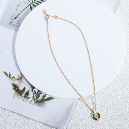 [Luxe Jewelry]GARI NECKLACE PINK GOLD MALACHITE