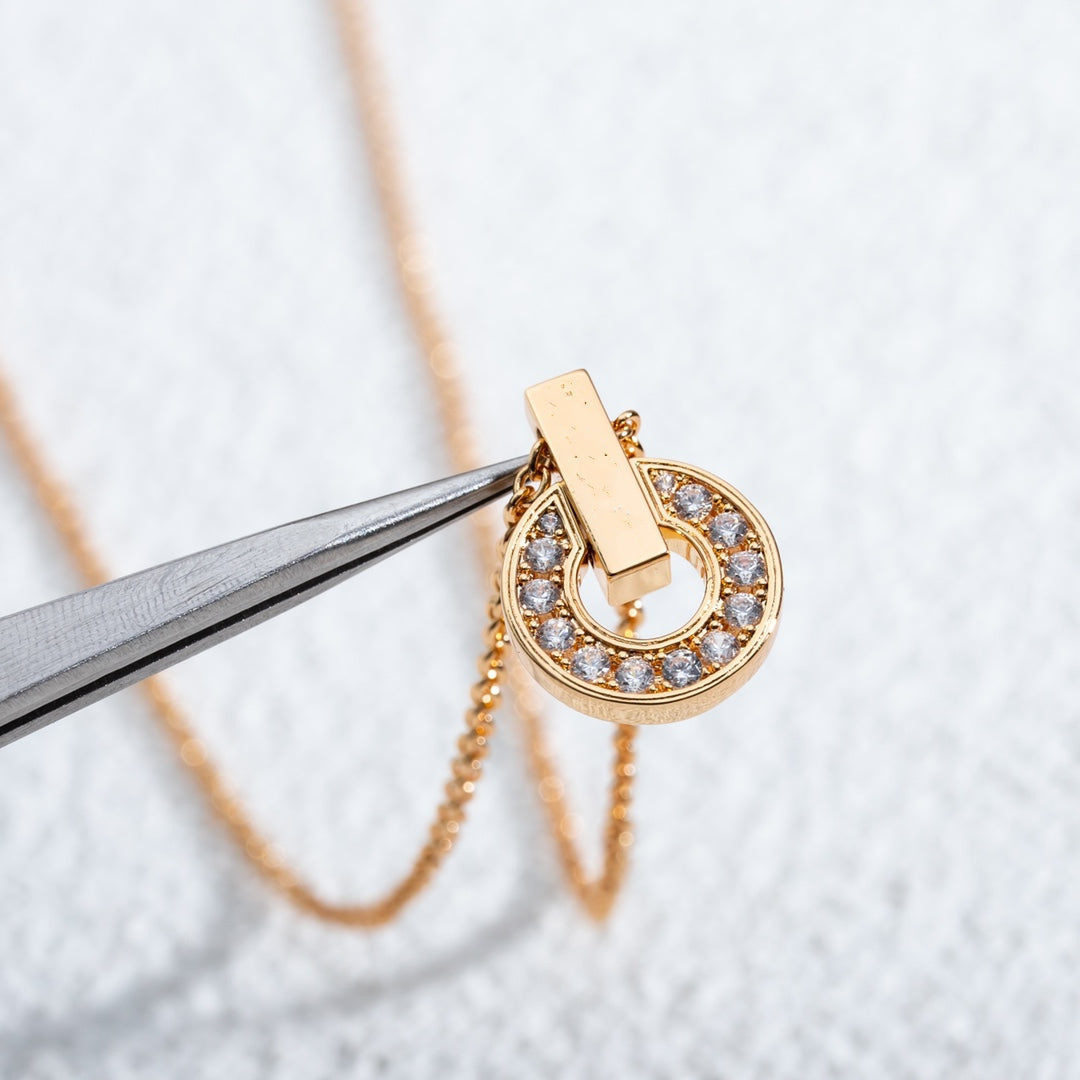 [Luxe Jewelry]GARI NECKLACE PINK GOLD DIAMOND