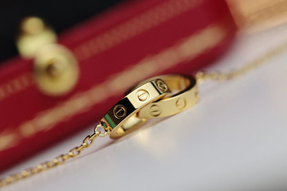 [Luxe Jewelry]LOVE NECKLACE DOUBLE RING GOLD