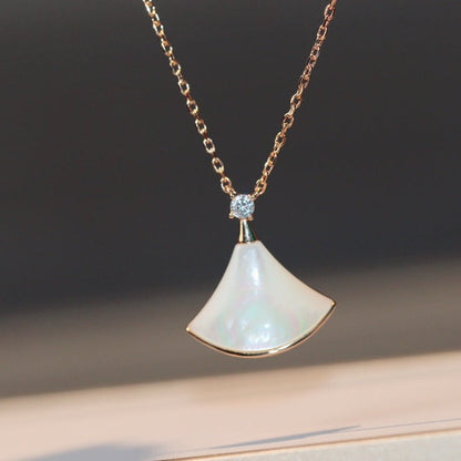 [Luxe Jewelry]DREAM NECKLACE WHITE MOP PINK GOLD 1 DIAMOND