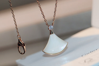 [Luxe Jewelry]DREAM NECKLACE WHITE MOP PINK GOLD 1 DIAMOND