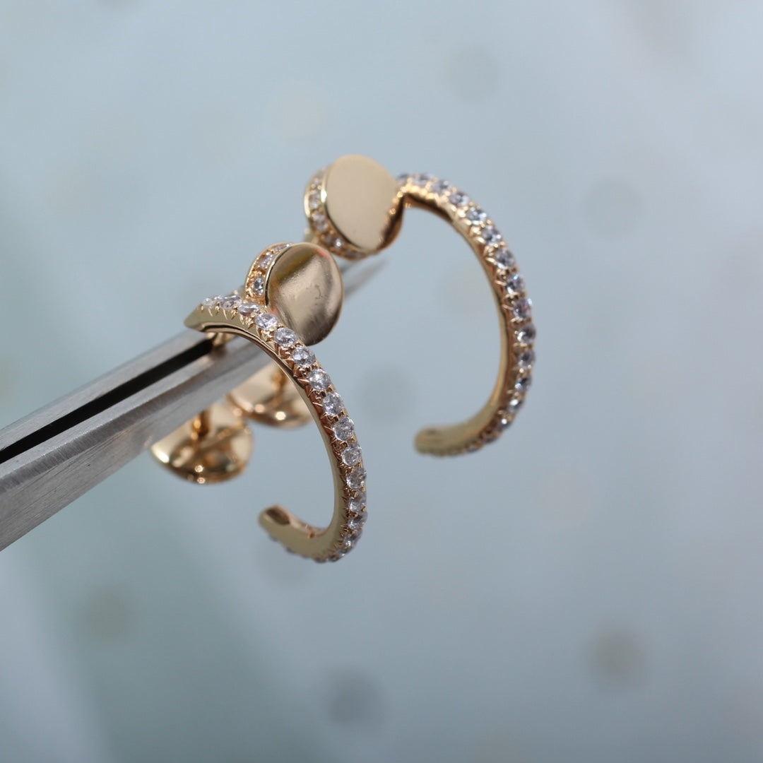 [Luxe Jewelry]JUSTE EARRINGS 12.75MM PINK GOLD DIAMOND