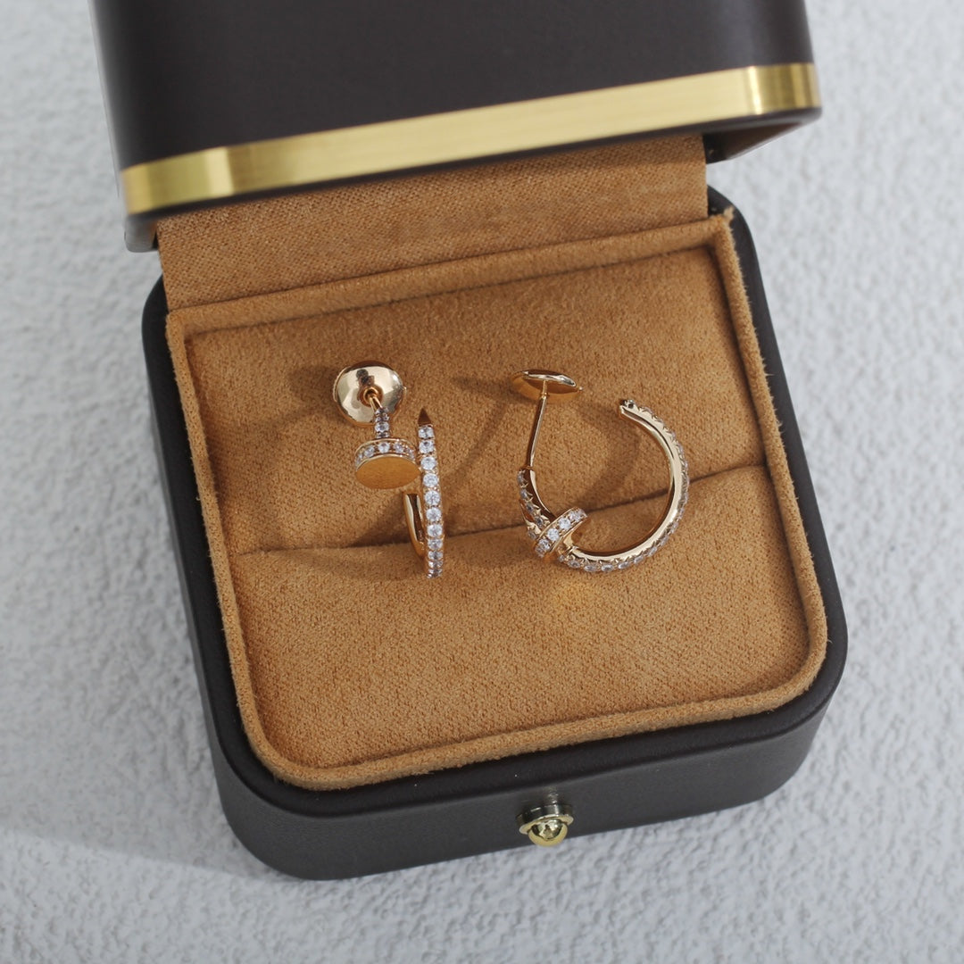 [Luxe Jewelry]JUSTE EARRINGS 12.75MM PINK GOLD DIAMOND