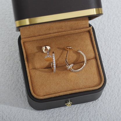[Luxe Jewelry]JUSTE EARRINGS 12.75MM PINK GOLD DIAMOND