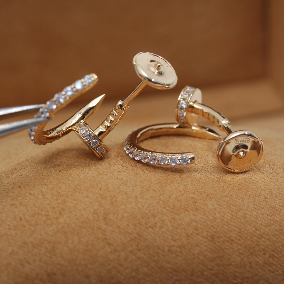 [Luxe Jewelry]JUSTE EARRINGS 12.75MM PINK GOLD DIAMOND