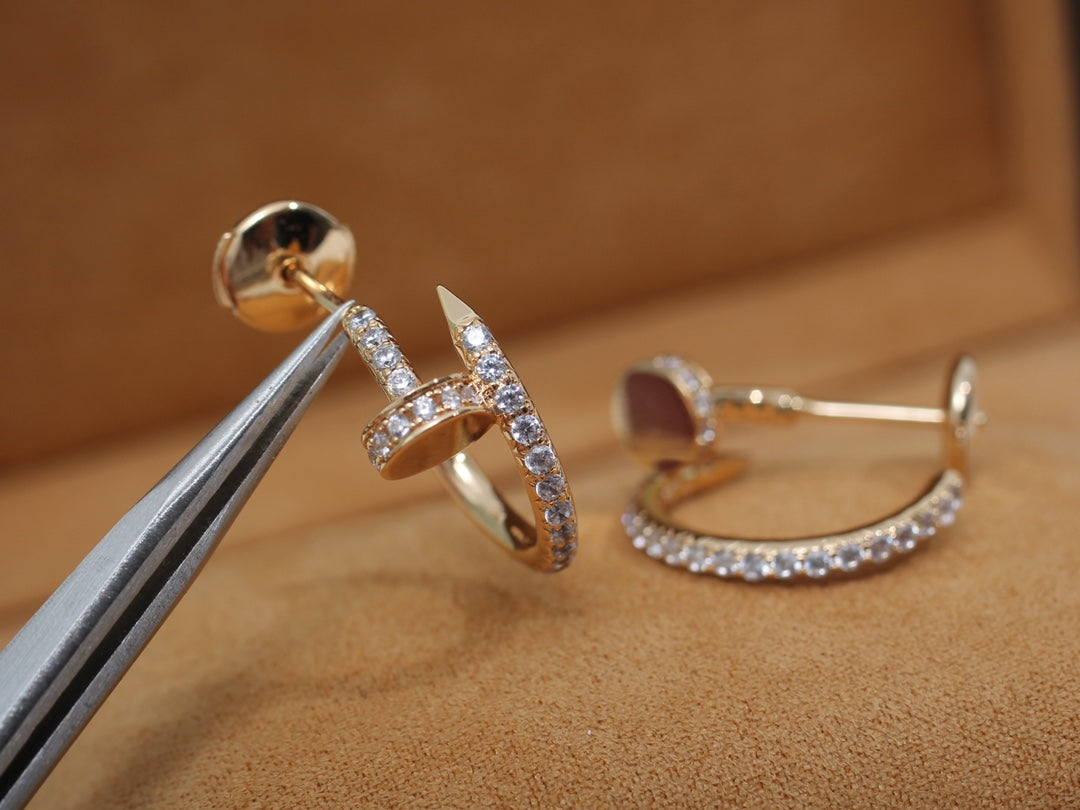[Luxe Jewelry]JUSTE EARRINGS 12.75MM PINK GOLD DIAMOND