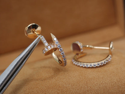 [Luxe Jewelry]JUSTE EARRINGS 12.75MM PINK GOLD DIAMOND