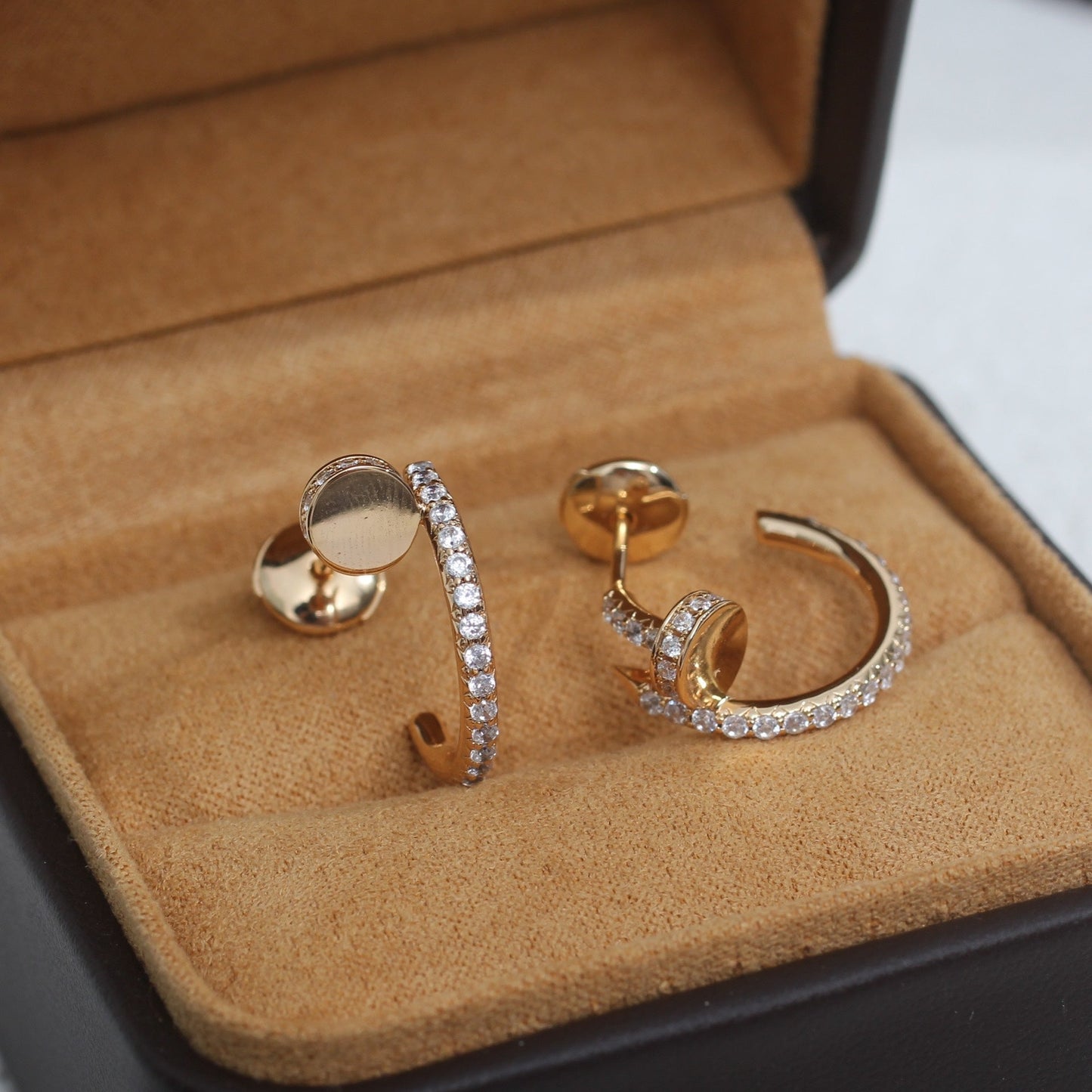 [Luxe Jewelry]JUSTE EARRINGS 12.75MM PINK GOLD DIAMOND