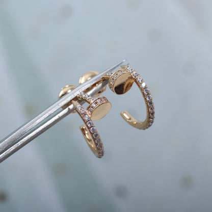 [Luxe Jewelry]JUSTE EARRINGS 12.75MM PINK GOLD DIAMOND