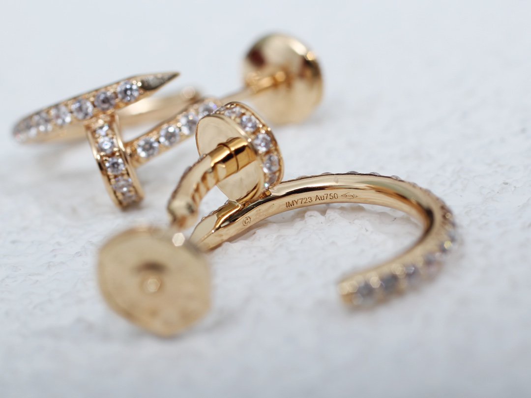 [Luxe Jewelry]JUSTE EARRINGS 12.75MM PINK GOLD DIAMOND