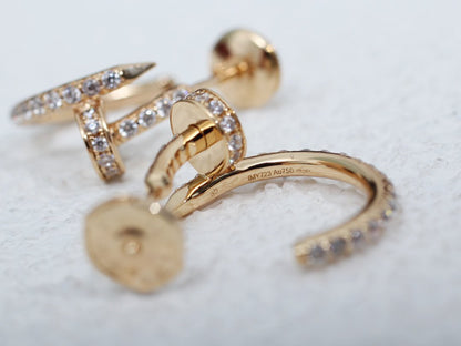 [Luxe Jewelry]JUSTE EARRINGS 12.75MM PINK GOLD DIAMOND