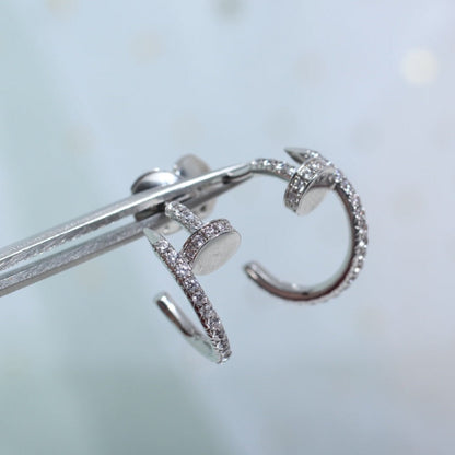 [Luxe Jewelry]JUSTE EARRINGS 12.75MM SILVER DIAMOND