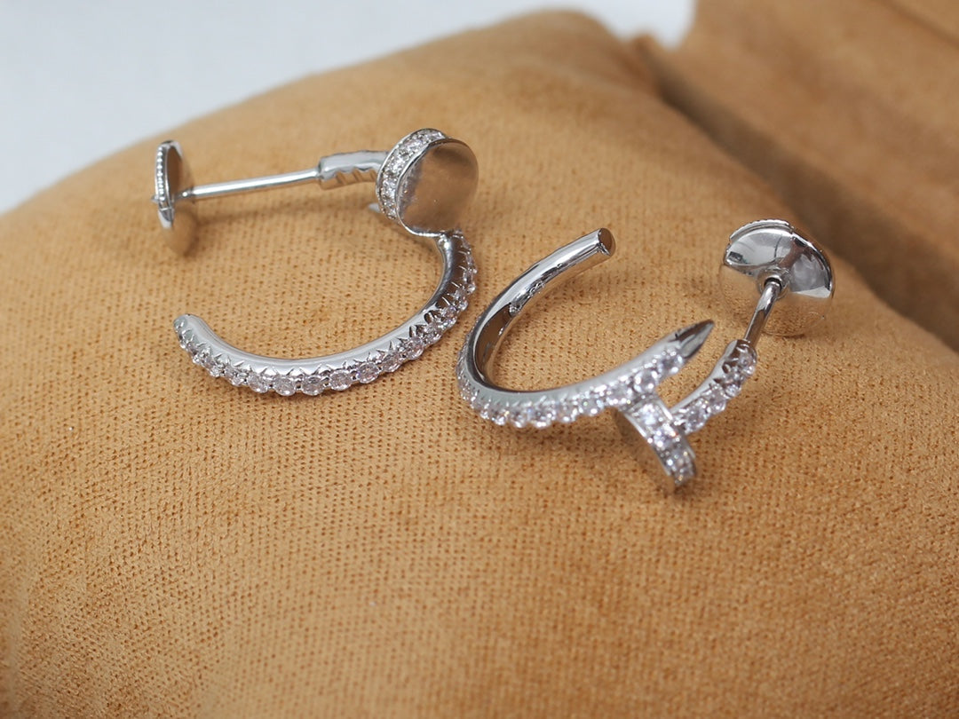 [Luxe Jewelry]JUSTE EARRINGS 12.75MM SILVER DIAMOND