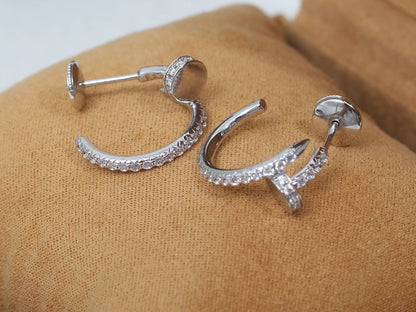 [Luxe Jewelry]JUSTE EARRINGS 12.75MM SILVER DIAMOND