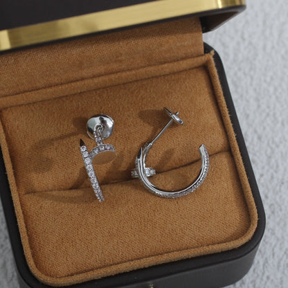 [Luxe Jewelry]JUSTE EARRINGS 12.75MM SILVER DIAMOND