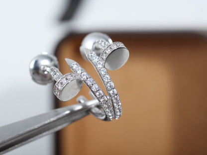 [Luxe Jewelry]JUSTE EARRINGS 12.75MM SILVER DIAMOND