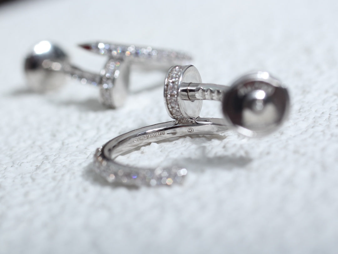 [Luxe Jewelry]JUSTE EARRINGS 12.75MM SILVER DIAMOND