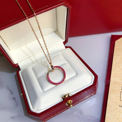 [Luxe Jewelry]JUSTE NECKLACE GOLD RED DIAMONDS