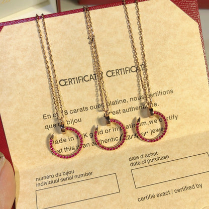 [Luxe Jewelry]JUSTE NECKLACE GOLD RED DIAMONDS