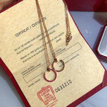 [Luxe Jewelry]JUSTE NECKLACE GOLD RED DIAMONDS