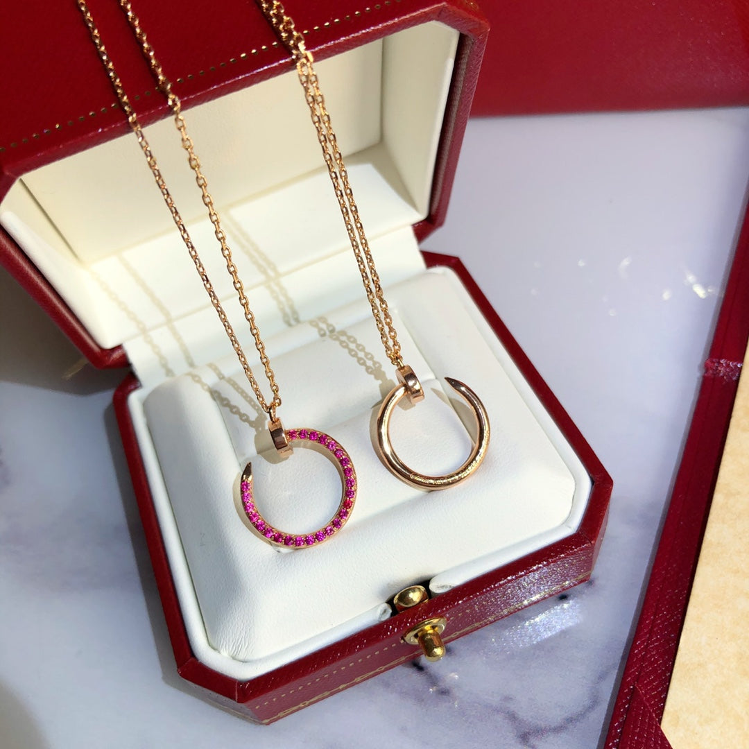 [Luxe Jewelry]JUSTE NECKLACE GOLD RED DIAMONDS