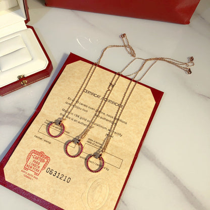 [Luxe Jewelry]JUSTE NECKLACE GOLD RED DIAMONDS