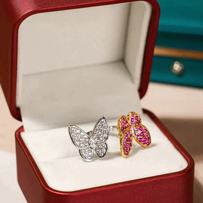 [Luxe Jewelry]TWIN BUTTERFLY DIAMOND RING