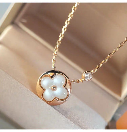 [Luxe Jewelry]SUN MOP GOLD 1 DIAMOND NECKLACE