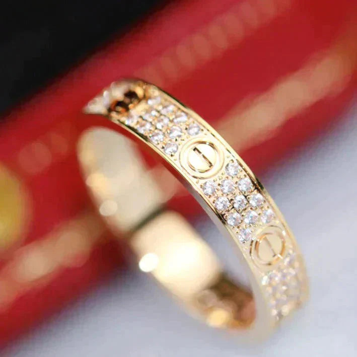 [Luxe Jewelry]LOVE RING 3.6MM DIAMOND PAVED