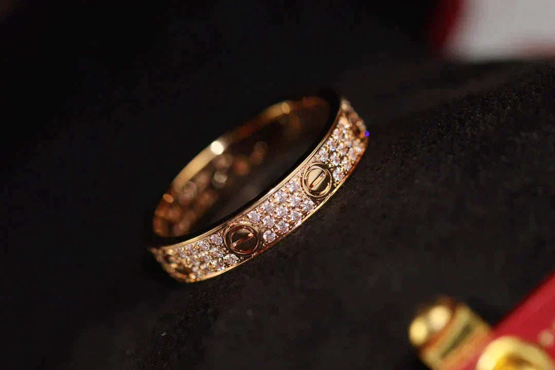 [Luxe Jewelry]LOVE RING 3.6MM DIAMOND PAVED