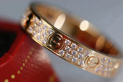 [Luxe Jewelry]LOVE RING 3.6MM DIAMOND PAVED