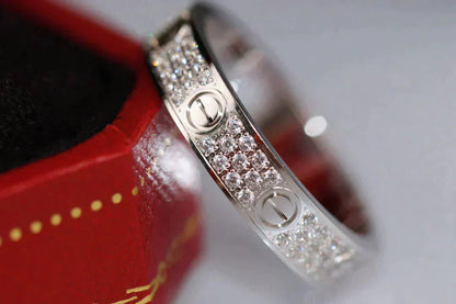 [Luxe Jewelry]LOVE RING 3.6MM DIAMOND PAVED