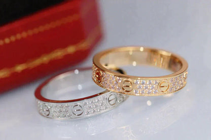 [Luxe Jewelry]LOVE RING 3.6MM DIAMOND PAVED