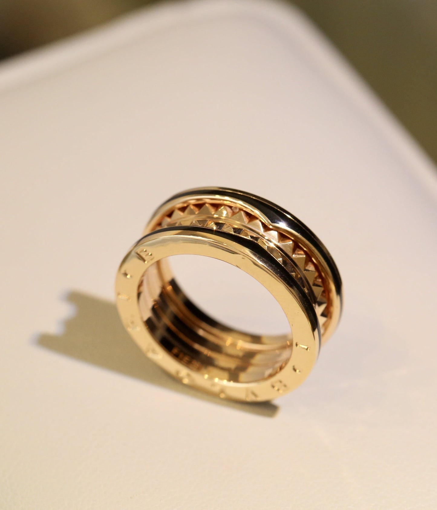 [Luxe Jewelry]ZERO 1 PINK GOLD BLACK CERAMIC RING