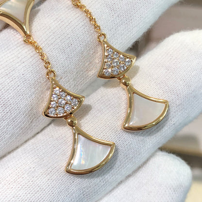 [Luxe Jewelry]DREAM EARRINGS 3 MOTIFS DIAMOND MOP PINK GOLD