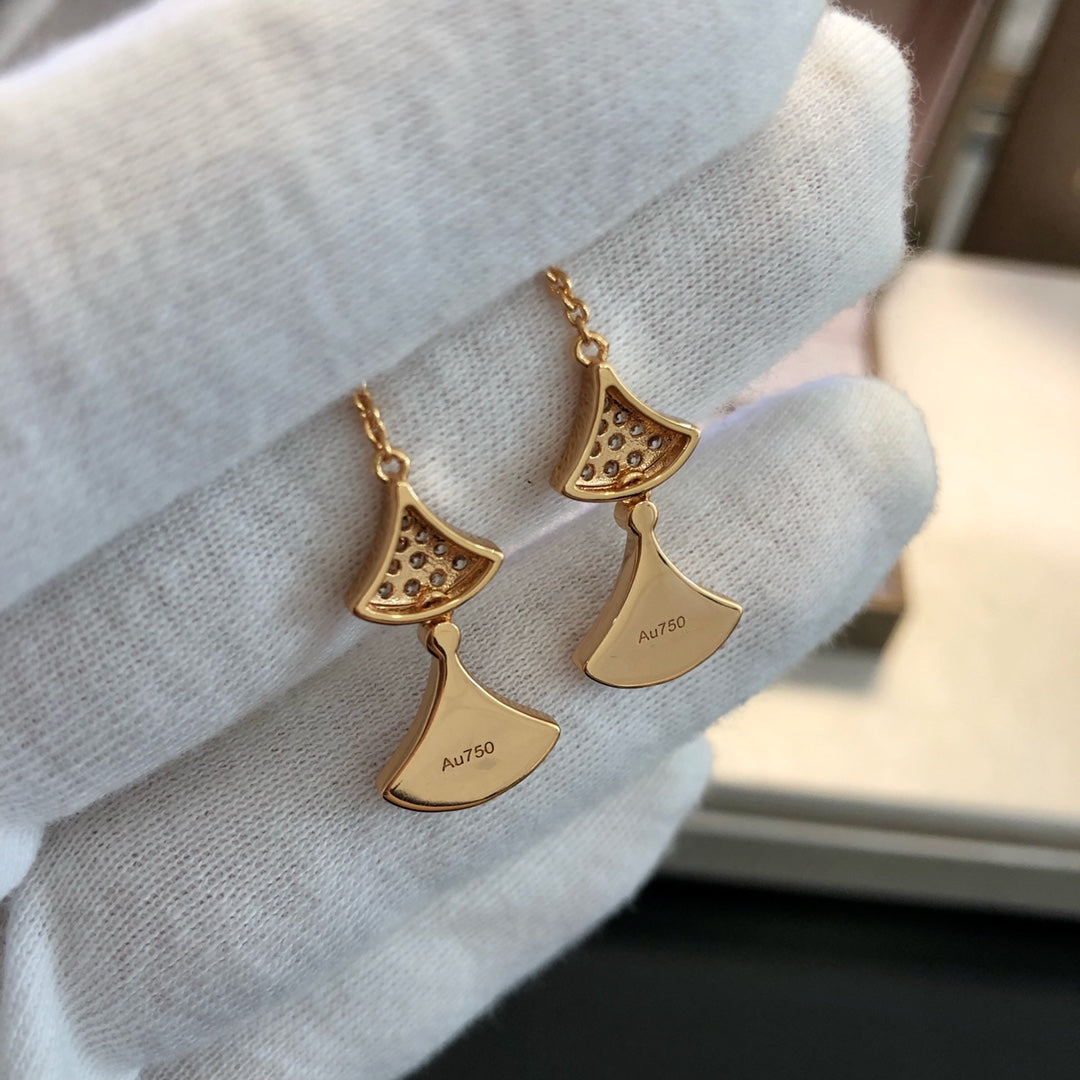 [Luxe Jewelry]DREAM EARRINGS 3 MOTIFS DIAMOND MOP PINK GOLD