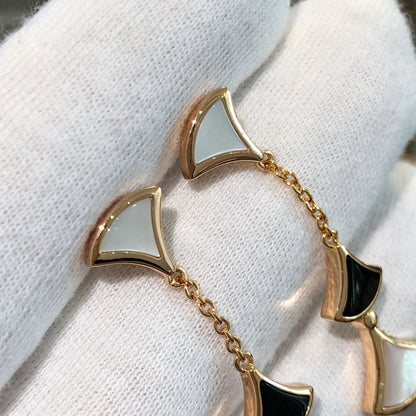[Luxe Jewelry]DREAM EARRINGS 3 MOTIFS ONYX MOP PINK GOLD