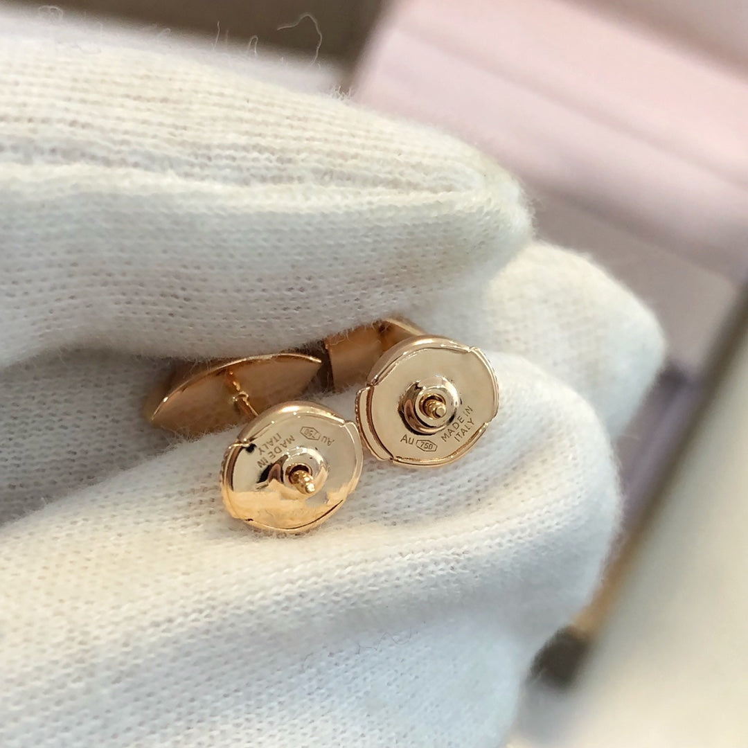 [Luxe Jewelry]DREAM EARRINGS 3 MOTIFS ONYX MOP PINK GOLD