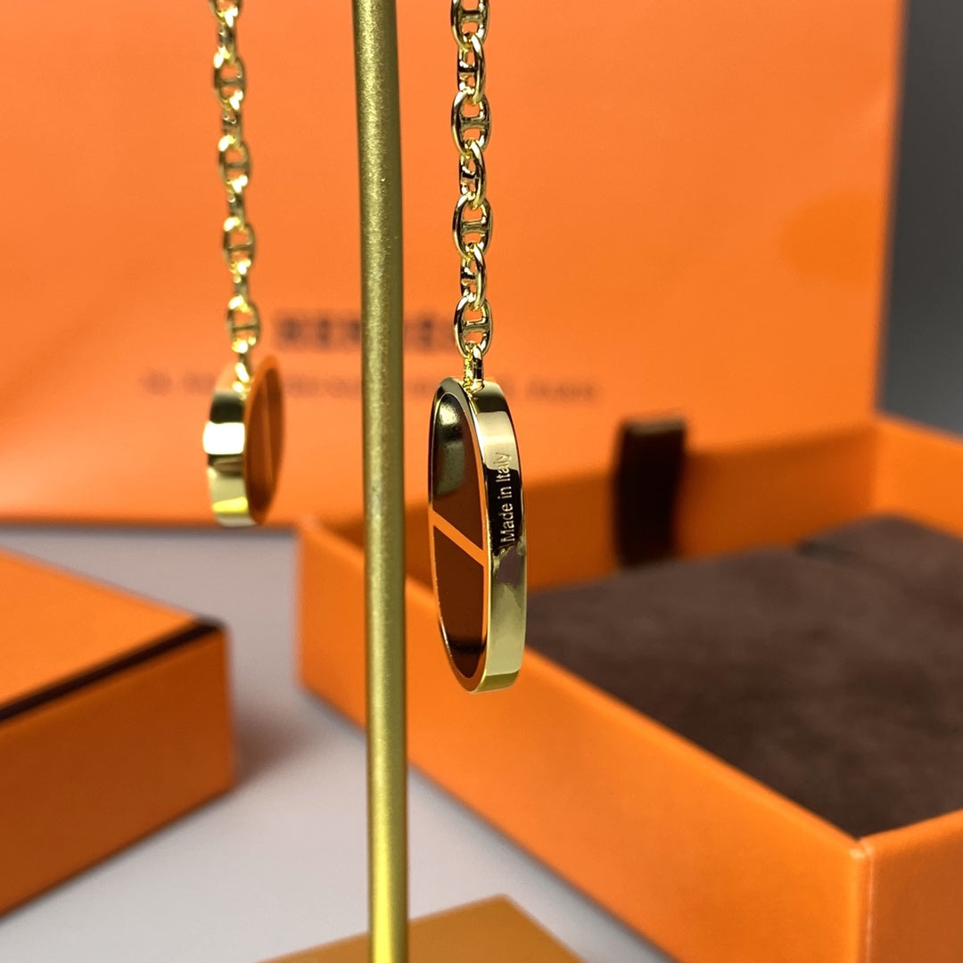 [Luxe Jewelry]CHAINE VERSO BLACK CERAMIC EARRINGS